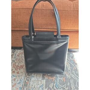 HARTMAN Women Black Leather Laptop Briefcase Attaché Tote Travel Bag